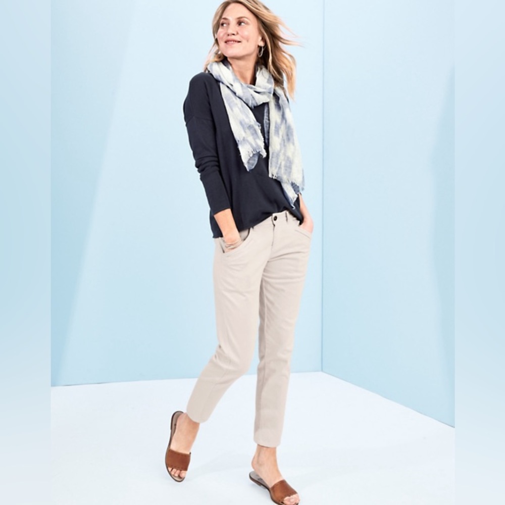 Garnet Hill Salt-Washed Twist-Seam Ankle Pants